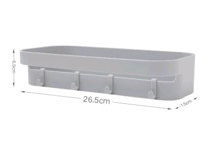 No-Drill Bathroom Storage Rack - Wall-Mounted Organizer