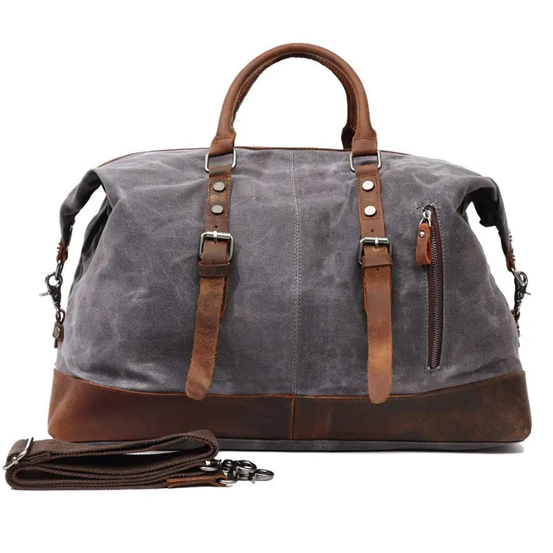 Men's Waterproof Canvas Travel Bag with Large Capacity