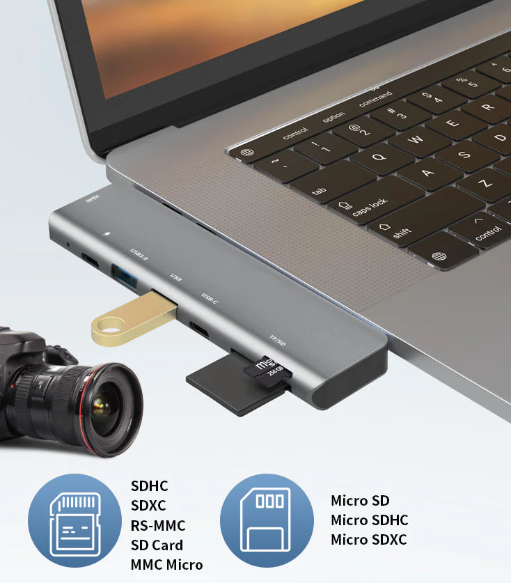 Multiport USB-C Hub Type C To USB 3.0 4K HDMI Adapter For Macbook Pro / Air