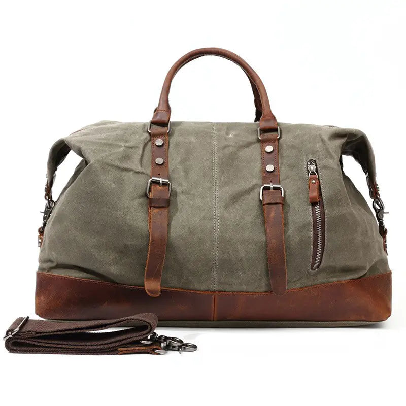 Men's Waterproof Canvas Travel Bag with Large Capacity