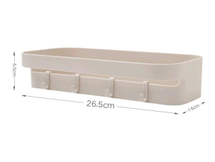 No-Drill Bathroom Storage Rack - Wall-Mounted Organizer