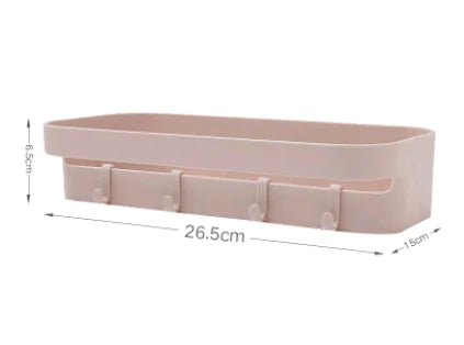 No-Drill Bathroom Storage Rack - Wall-Mounted Organizer